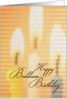 Beddian Birthday, candle light card