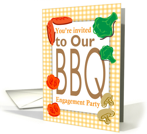 You're invited to our BBQ engagement party card (925476)