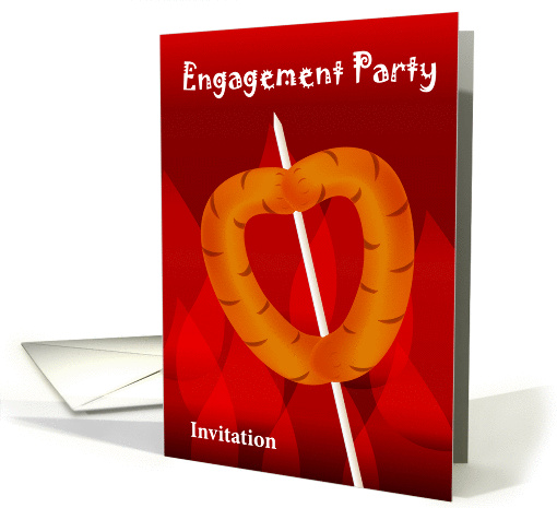 engagement party invitaion, hot dog stick as love shape card (925481)