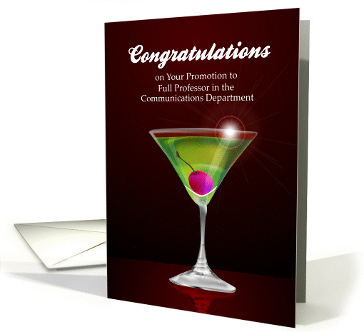 Congratulations on your promotion to full professor, martini card
