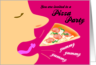 you are invited to a pizza party card