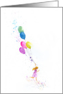 Balloon Girl Blank Any Occasion card
