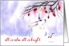 Christmas Hare and Berries card