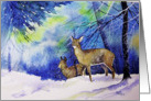 Christmas Deer in the Snow card