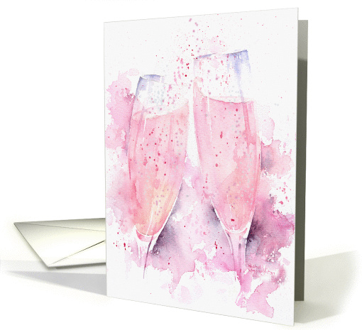Pink Champagne Flutes card (1425256)