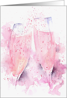 Pink Champagne Flutes card