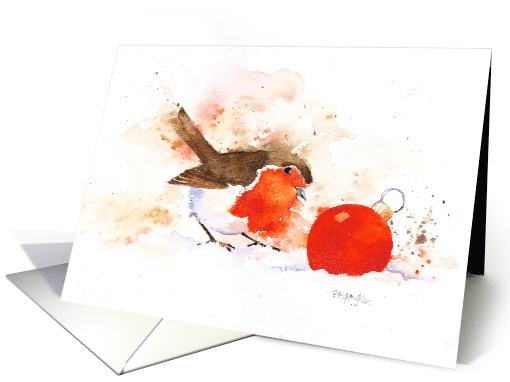 Robin and Bauble Merry Christmas card (1505636)