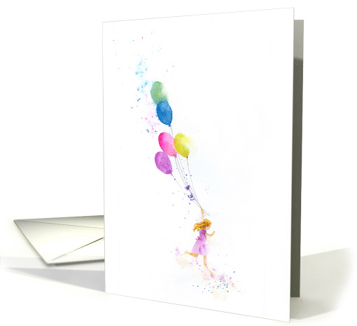 Balloon Girl Blank Any Occasion card (1505898)