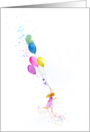 Balloon Girl Blank Any Occasion card