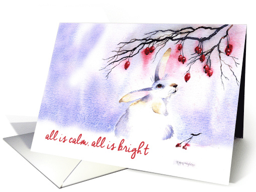 Christmas Hare and Berries card (1545786)