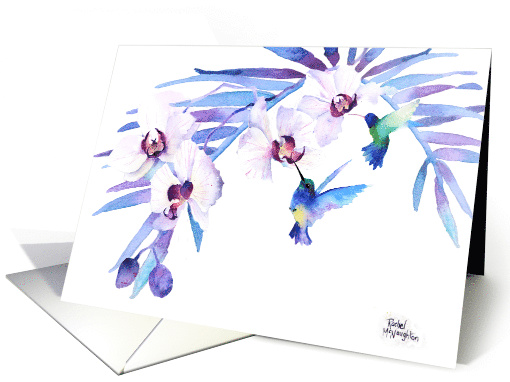 Orchids and Hummingbirds card (1562948)