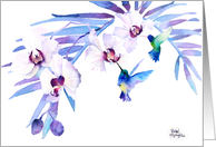 Orchids and Hummingbirds card