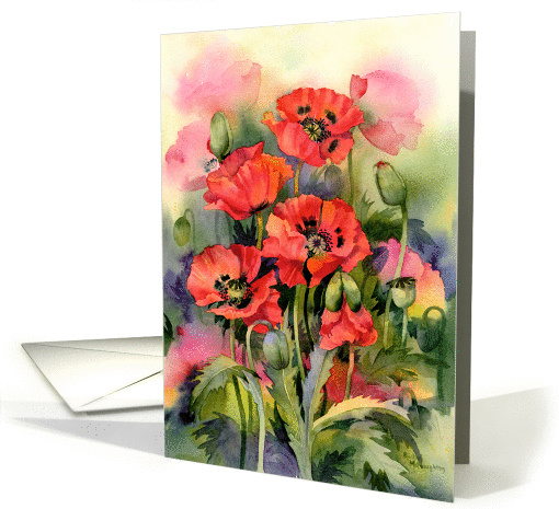 Oriental Poppies card (243102)