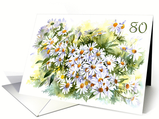  80th birthday Daisy, Daisy card (247507)