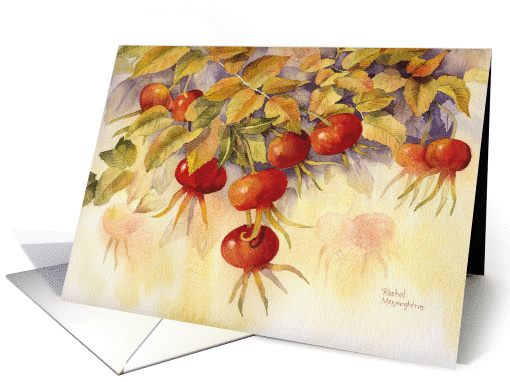 Thanksgiving rose hips card (253883)