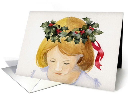 Holly Girl Christmas card (286397)