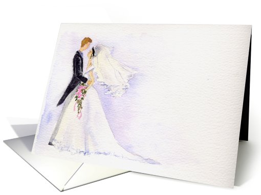 Wedding  bride and groom blank card (398617)