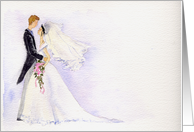 Wedding bride and groom blank card