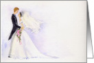 Wedding bride and groom blank card