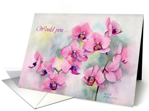 Be my maid of honor orchid card (399391)