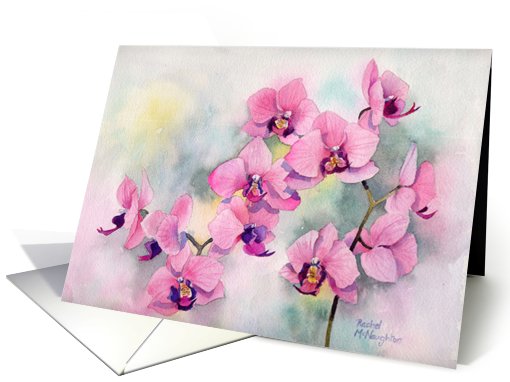 Pink orchid card (399393)