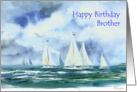 Sail boats happy birthday brother card