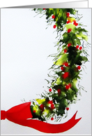 Christmas Holly Wreath card
