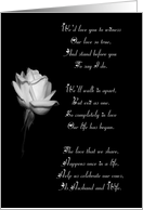White Rose - Wedding Invitation Poem card