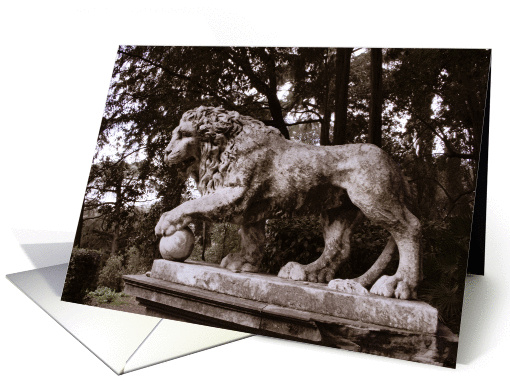 Lion in Park, Venice, Italy card (256585)