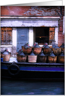 Wine Boat, Venice, Italy card