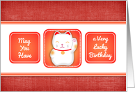 Lucky Cat birthday card