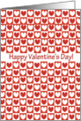 Happy Valentine’s Day, red and white hearts card