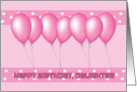Happy Birthday, Daughter! Pink Balloons, Pink Bands, White Polka Dots card