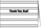 Thank You, Dad, black stripes. card