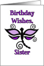 Sister’s Birthday Wishes, Sister, Purple and Mauve Dragonfly card