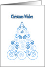 Christmas Wishes, Christmas Tree of Scrolls in blue card