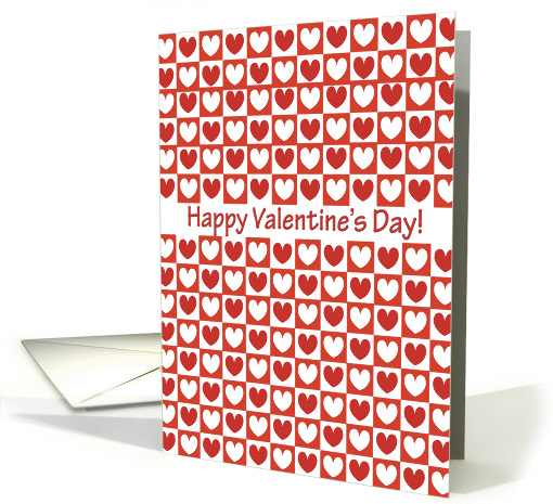 Happy Valentine's Day, red and white hearts card (1011049)