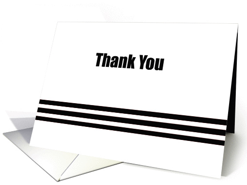 Thank You, blank card inside, 3 black stripes. card (1336676)