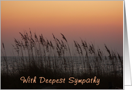 Sympathy, sea oats at sunset on Gulf. card