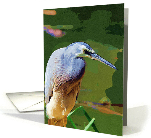 Heron, blank card (315012)