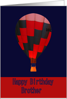 Birthday, Brother, hot air balloon card
