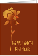 60th Birthday, gold rose card