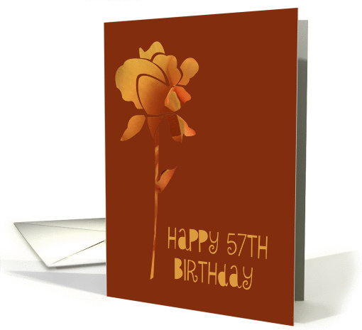 57th Birthday, gold rose card (362615)
