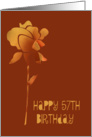 57th Birthday, gold rose card