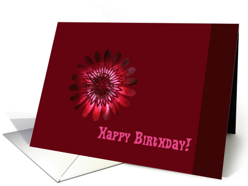 Birthday, any one, red bloom card (363313)