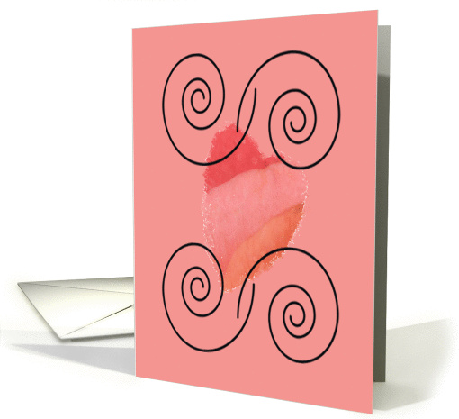 Blank Card, pink heart card (363633)