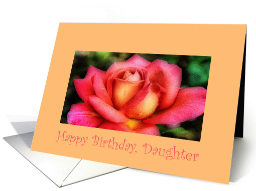 Birthday, Daughter, pink & yellow rose card (366313)
