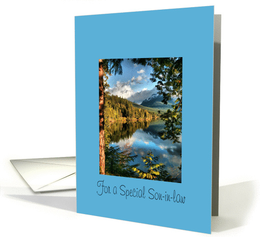 Birthday, son-in-law, mountain lake card (366317)