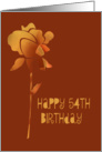 54th Birthday, any one, cut yellow rose card