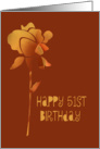 51st Birthday, any one, cut yellow rose card